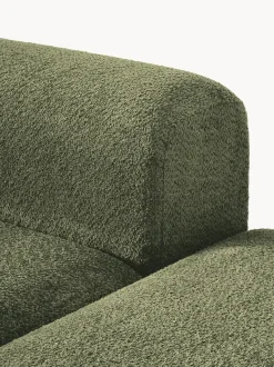 Diván modular de borreguillo bouclé con reposapiés Natalie