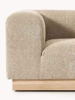 Diván modular de borreguillo bouclé con reposapiés Natalie