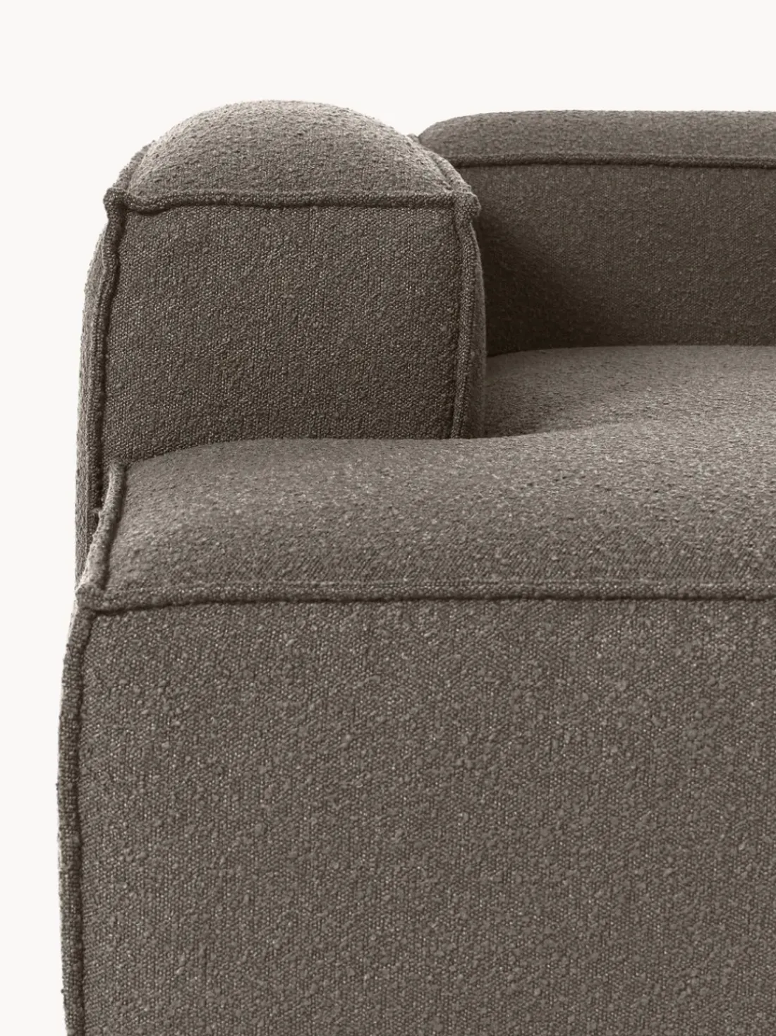 Diván rinconero modular en tejido bouclé Lennon