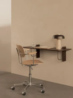 Escritorio de pared de madera de roble Corbel