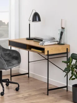 Escritorio estrecho de madera Angus