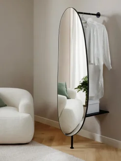 Espejo de pared con perchero y estante Ophelia