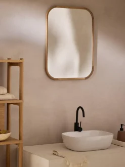 Espejo de pared de madera de roble Levan