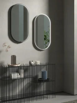 Espejo de pared ovalado con iluminación LED Avior