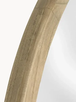 Espejo de pared redondo con marco de madera de mindi Alum