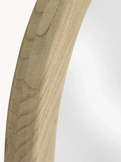 Espejo de pared redondo con marco de madera de mindi Alum