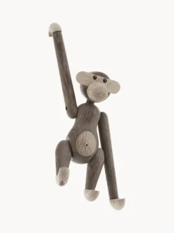 Figura decorativa de diseño de madera de roble Monkey, 19 cm