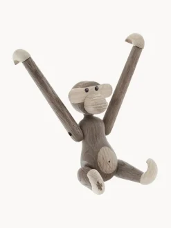 Figura decorativa de diseño de madera de roble Monkey, 19 cm
