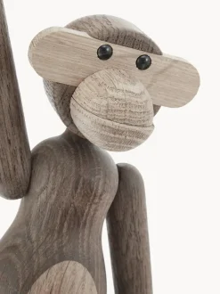 Figura decorativa de diseño de madera de roble Monkey, 19 cm