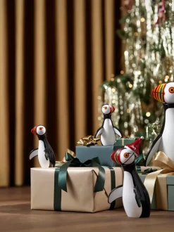 Figura decorativa de madera de haya Puffin