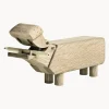 Figura decorativa de madera de roble Hippo