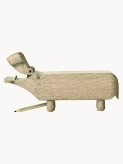 Figura decorativa de madera de roble Hippo