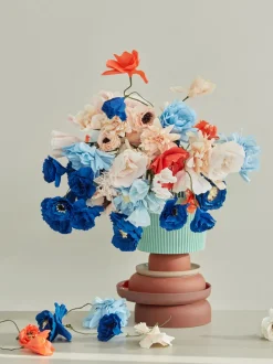 Flor artificial artesanal Ice Poppy
