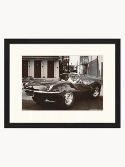 Fotografía enmarcada Steve McQueen in his Jaguar