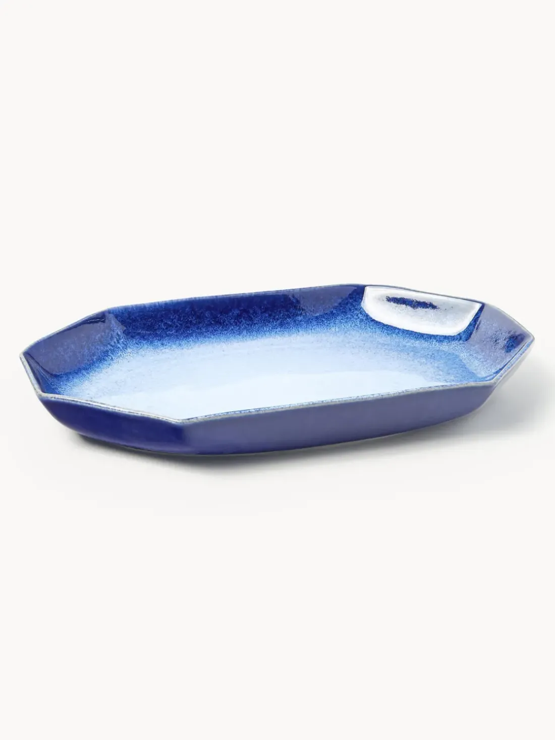 Fuente artesanal con esmalte reactivo Vinci