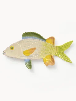 Fuente artesanal de dolomita Fish, 32 x 13 cm