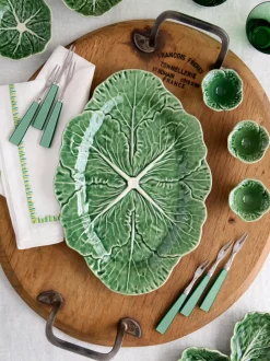 Fuente de servir ovalada pintada a mano Cabbage