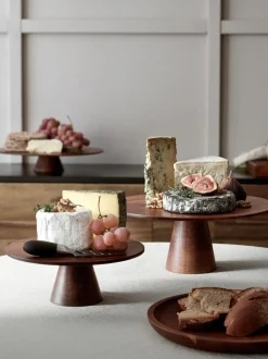 Fuente para postre de madera de acacia Wood, tamaños diferentes