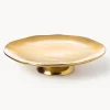 Fuente para postre de porcelana con borde irregular dorado Edge