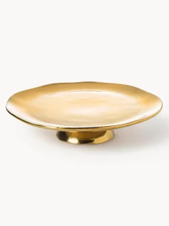 Fuente para postre de porcelana con borde irregular dorado Edge