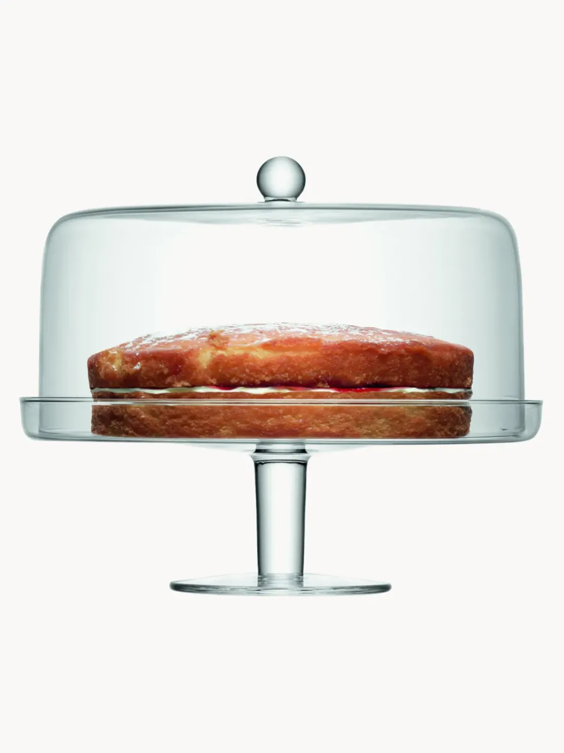 Fuente para postre de vidrio soplado artesanalmente con tapa Klara