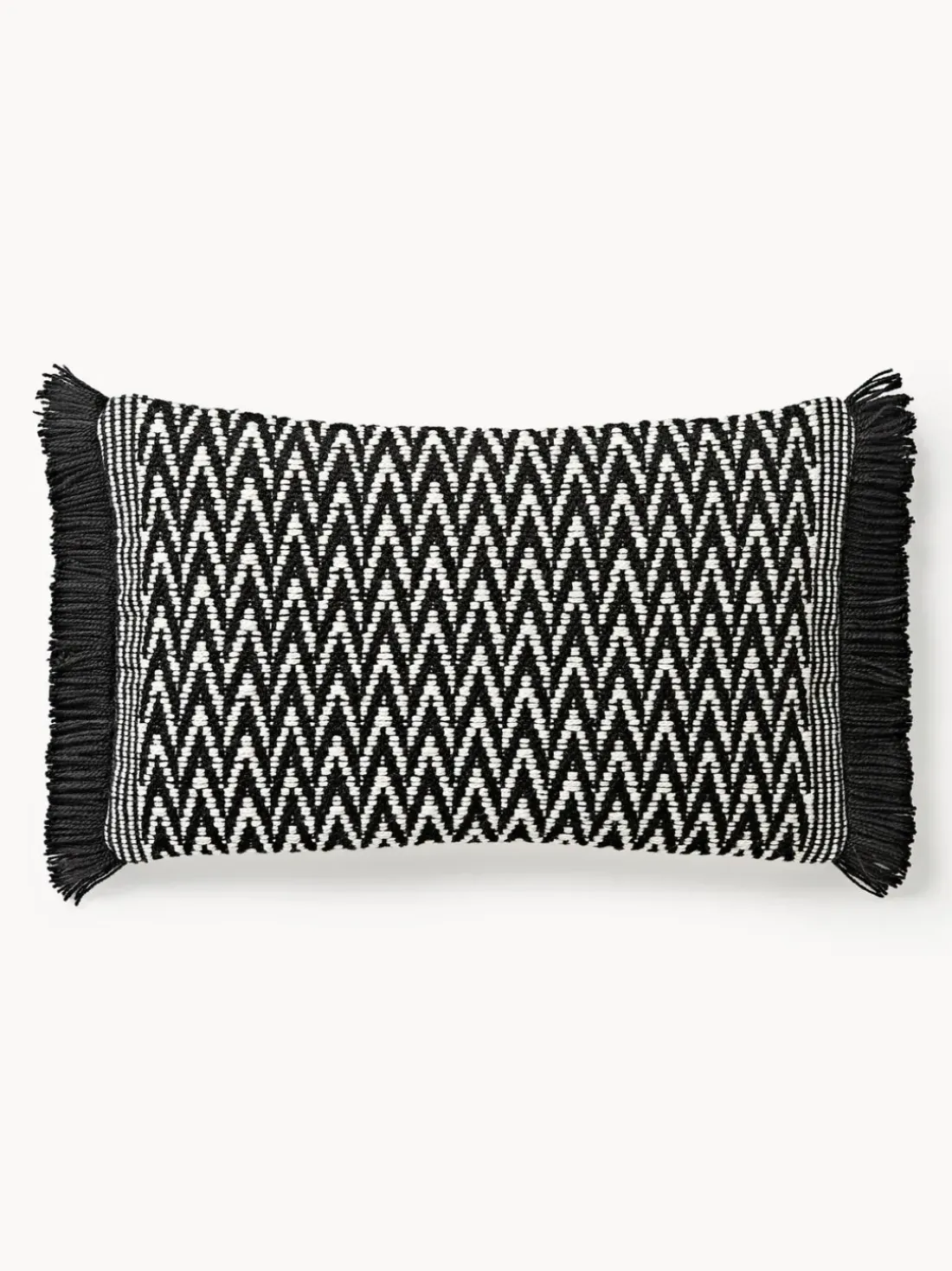 Funda de cojín de exterior con tejido estampado y flecos Suria