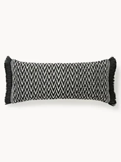 Funda de cojín de exterior con tejido estampado y flecos Suria