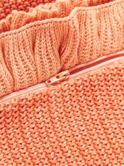 Funda de cojín de punto con volantes Pansy