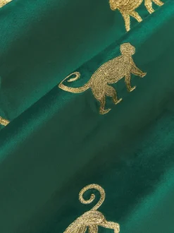 Funda de cojín de terciopelo bordada Legong