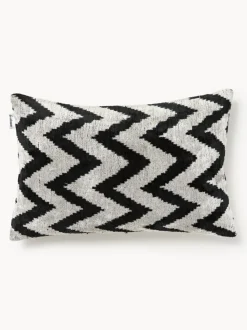 Funda de cojín de terciopelo con estampado zigzag Velvety