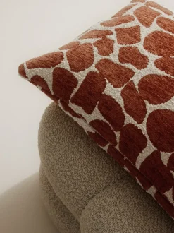 Funda de cojín en tejido bouclé y chenilla Nenda