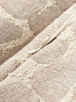 Funda de cojín en tejido bouclé y chenilla Nenda