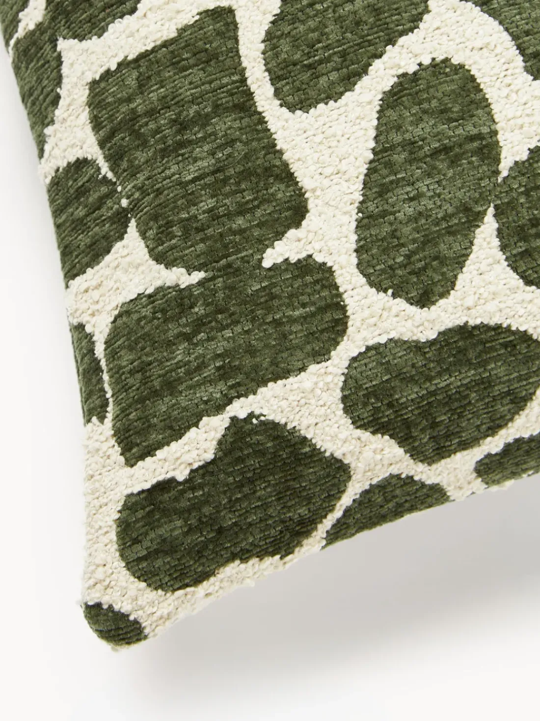 Funda de cojín en tejido bouclé y chenilla Nenda