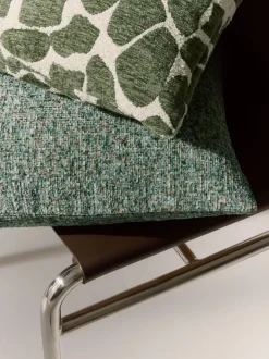 Funda de cojín en tejido bouclé y chenilla Nenda