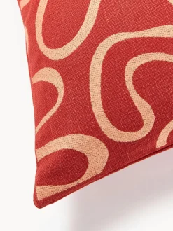 Funda de cojín para exterior con estampado de ondas bordadas Shanti