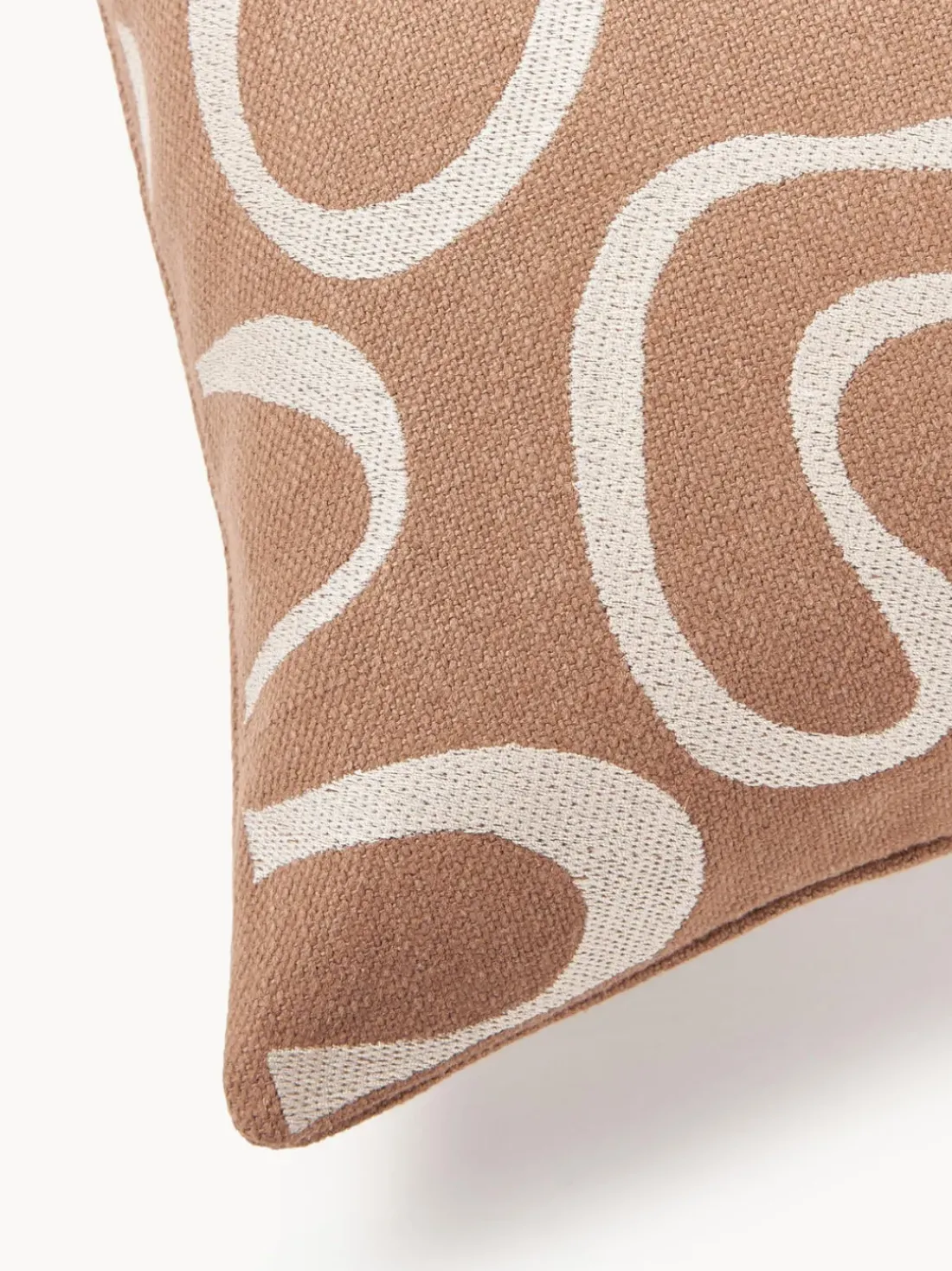 Funda de cojín para exterior con estampado de ondas bordadas Shanti