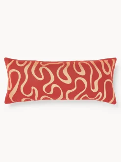 Funda de cojín para exterior con estampado de ondas bordadas Shanti