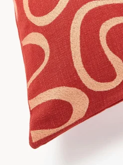 Funda de cojín para exterior con estampado de ondas bordadas Shanti