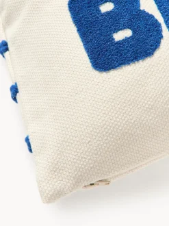 Funda de cojín reversible con inscripción bordada Blah Blah