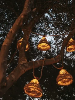 Guirnalda de luces LED solares de yute Maro