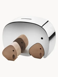 Hucha con detalles en madera de roble Moneyphant, 3 pzas.
