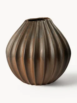 Jarrón artesanal con esmalte reactivo Wide, 40 cm