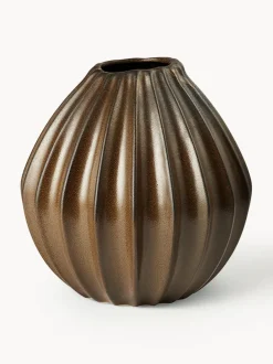Jarrón artesanal con esmalte reactivo Wide, 30 cm