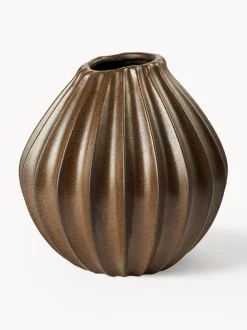 Jarrón artesanal con esmalte reactivo Wide, 25 cm