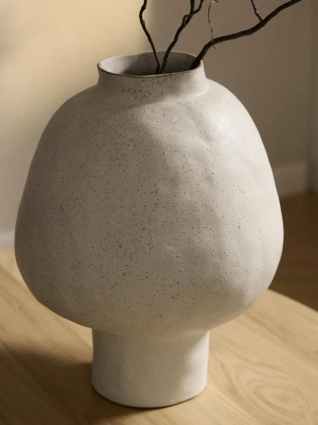 Jarrón artesanal de diseño de gres Saki, 40 cm