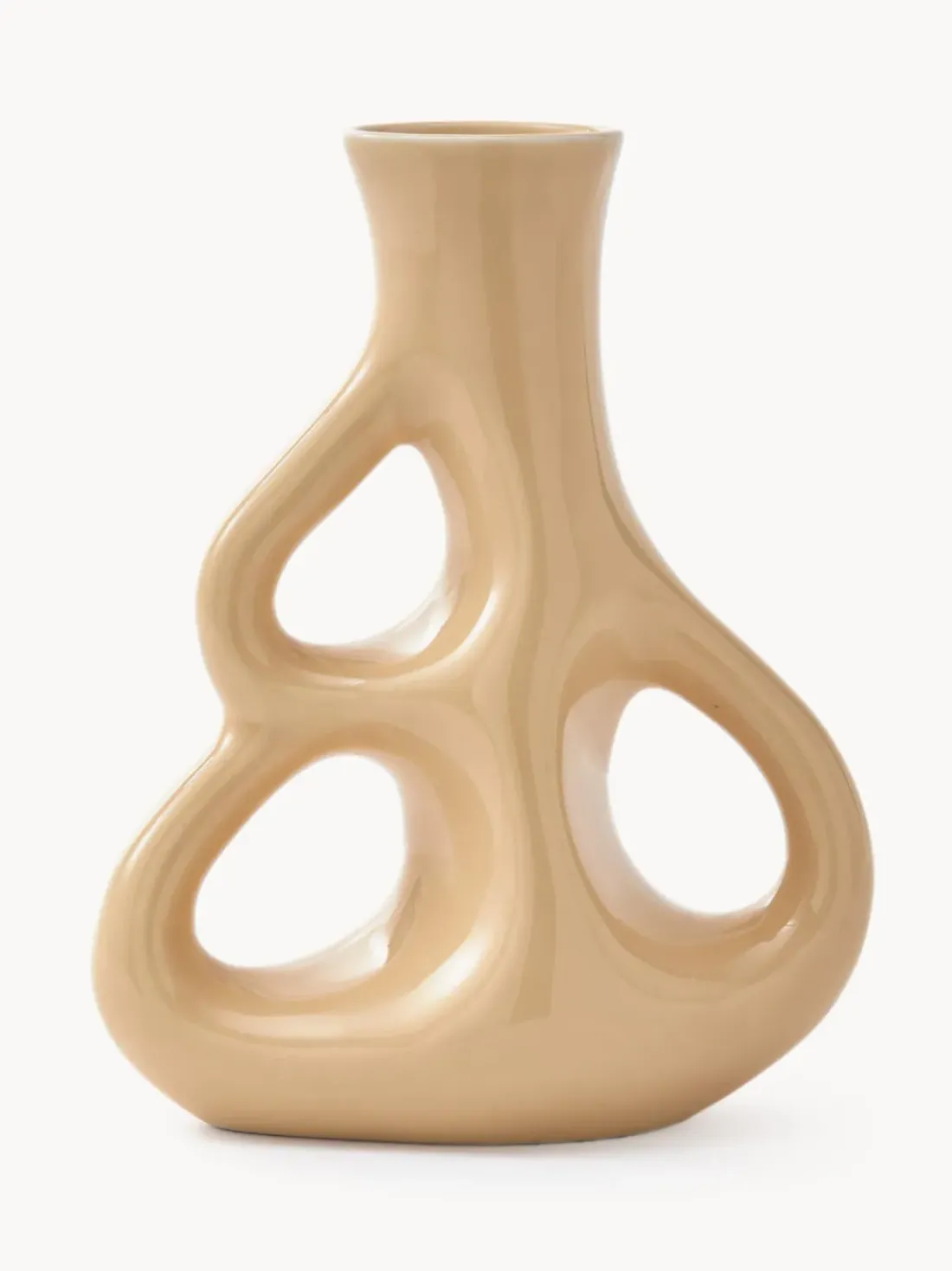 Jarrón de cerámica artesanal Three Ears, 21 cm