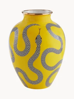 Jarrón de porcelana con detalle de oro Eden, 27 cm