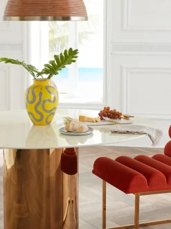 Jarrón de porcelana con detalle de oro Eden, 27 cm