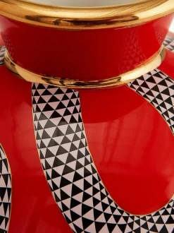 Jarrón de porcelana con detalle de oro Eden, 23 cm
