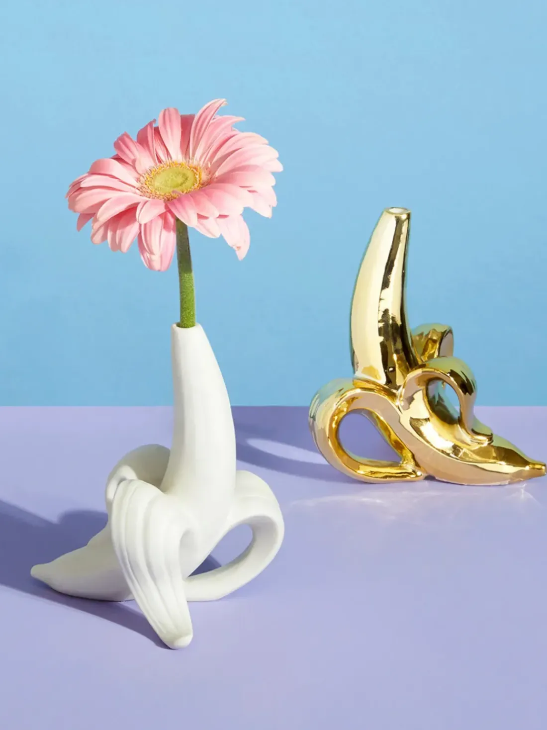 Jarrón de porcelana con oro Banana, 15 cm